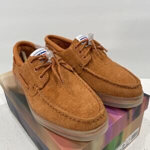 Sperry X Concepts 3 Eye Cup Boat Men's Sz 7 Top Siders Orange New Premium Suede
